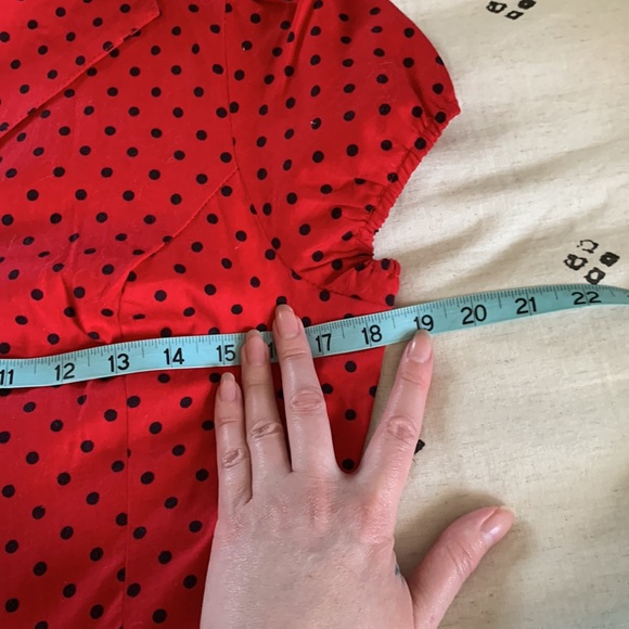 H&R red & black polka dot vintage style dress 12 - Picture 14 of 15